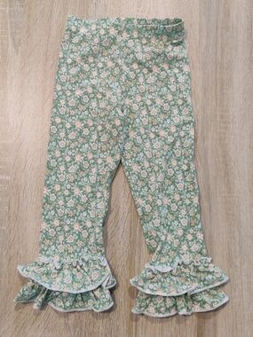 NWT Sweet Bamboo Green Floral Ruffle Bottoms